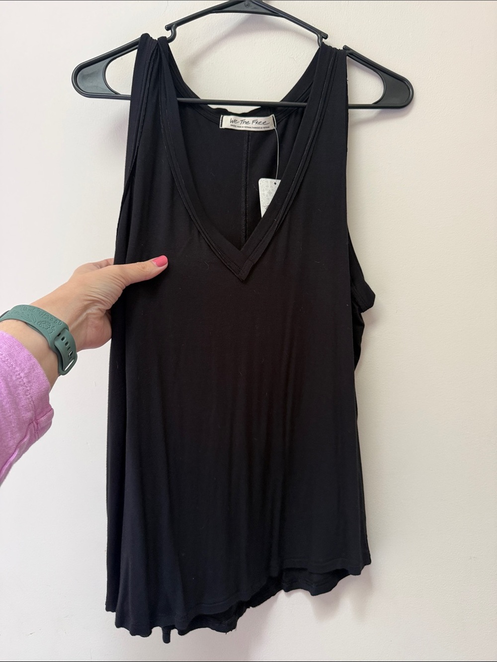 We The Free Black V-Neck Sleeveless Tank